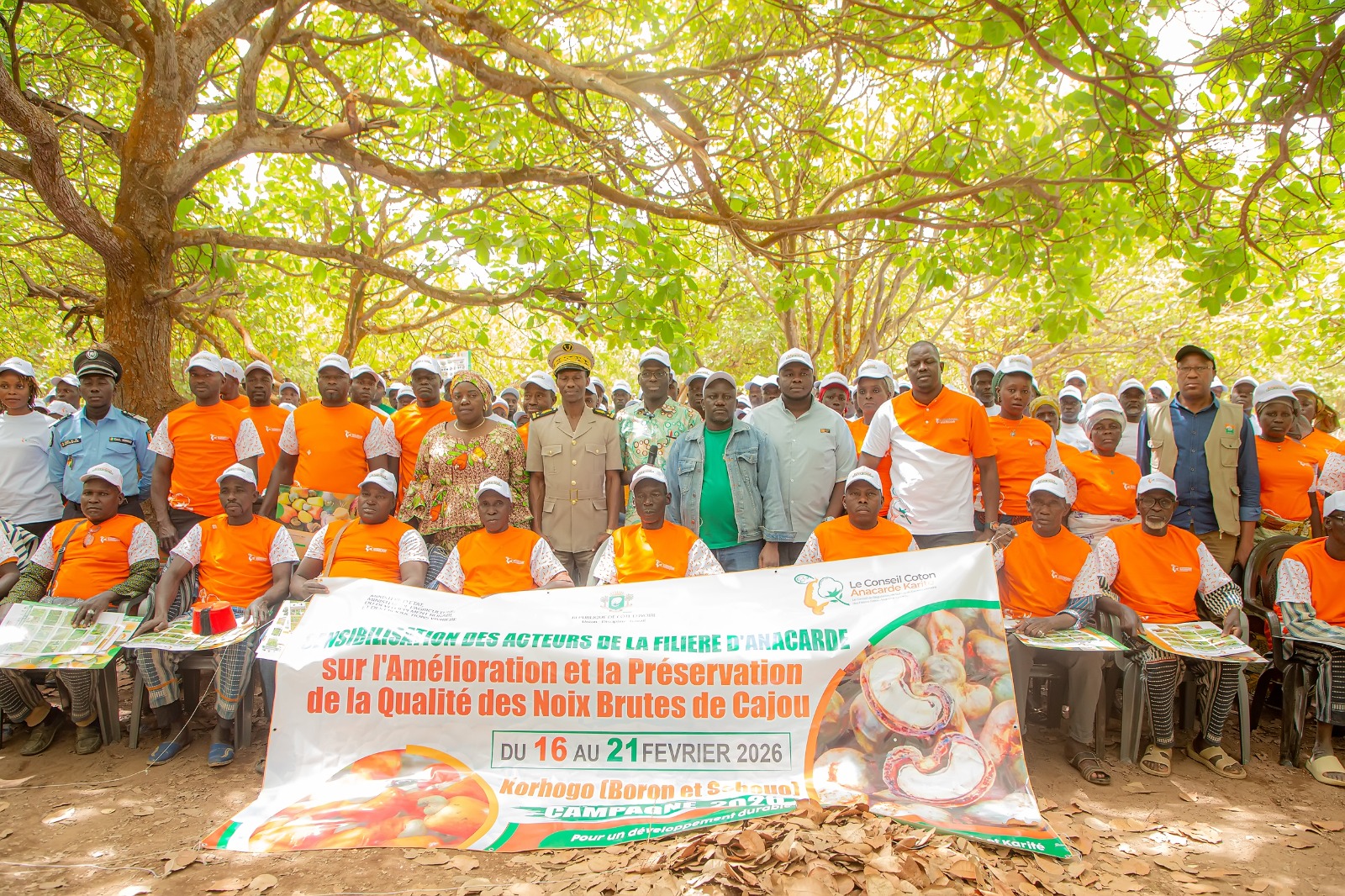 CÔTE D’IVOIRE – LE CONSEIL COTON-ANACARDE-KARITÉ EN TOURNÉE DE SENSIBILISATION SUR LA QUALITÉ DES NOIX BRUTES DE CAJOU